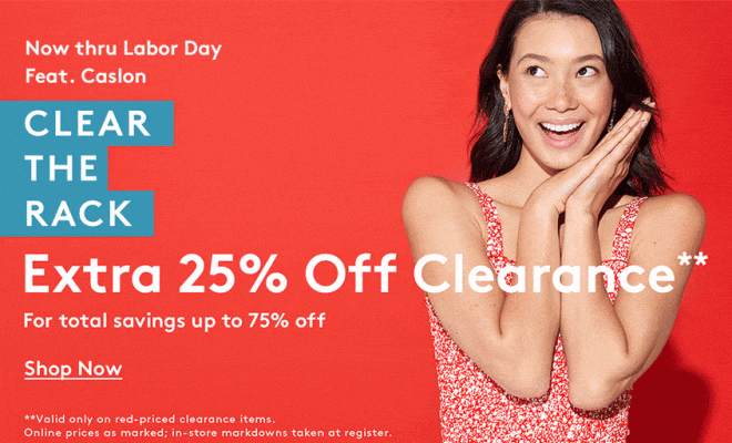 Clear the Racks sale for Labor Day 2021