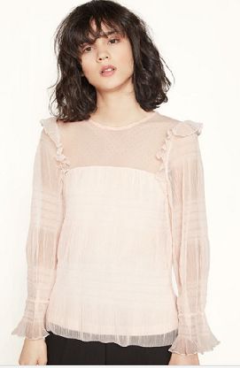 Maje Pink Top with see-through detailing