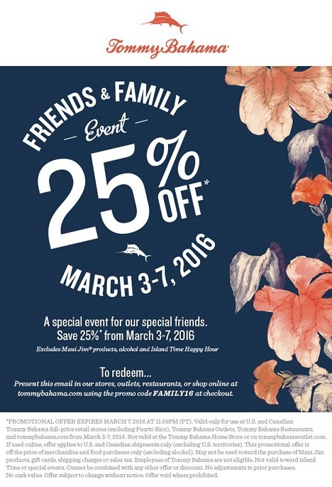 tommy bahama friends and family sale 2019