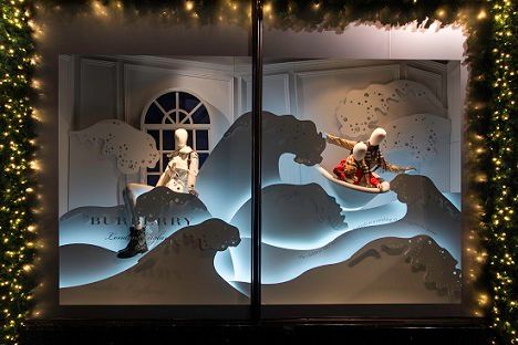  "waves window" from the Harrods and Burberry Very British Fairy Tale 