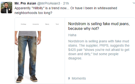 Mud jeans TWitter comment