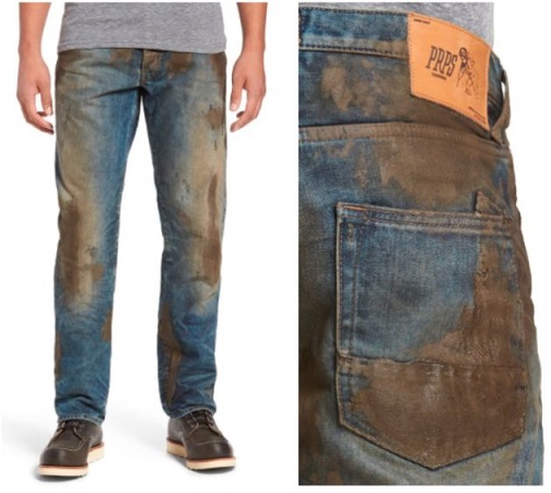mud stained Barracuda Straight Leg Jeans luxury jeans 
