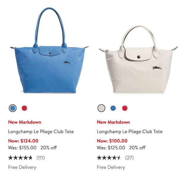 Longchamp Tote Bags are now on sale at Nordstrom. 