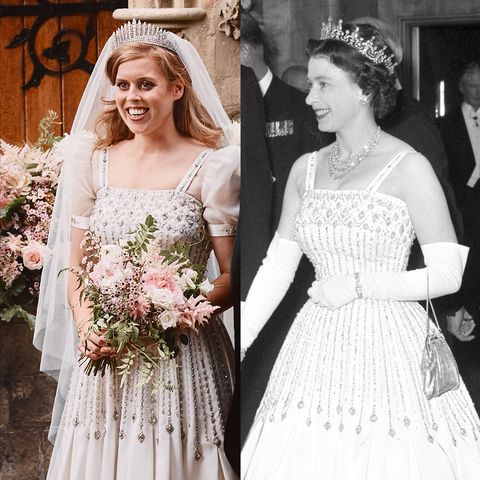 Beatrice in the Queen's dress