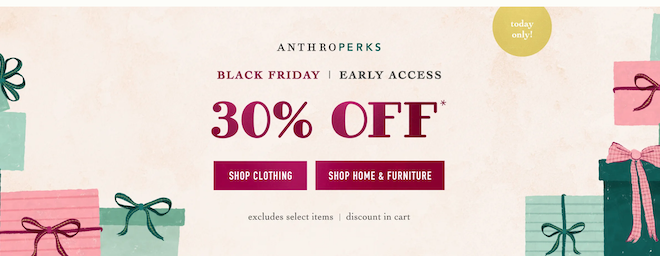 Anthropologie Anthroperks Black Friday