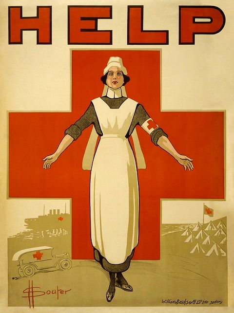 red cross vintage poster