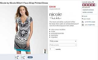 JCP Nicole by Nicole Miller Faux-Wrap Print Dress 