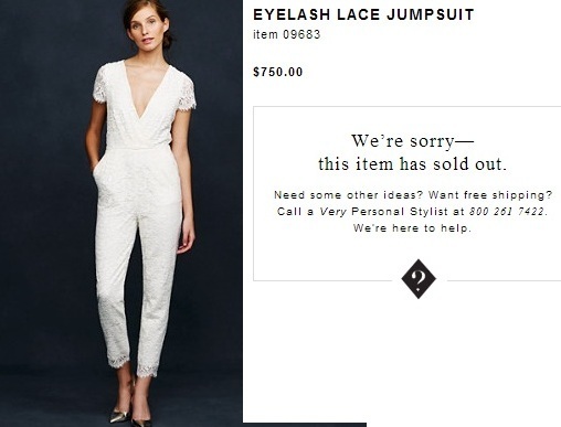 J Crew Offers a Wedding Jumpsuit That Becomes a Sell-Out