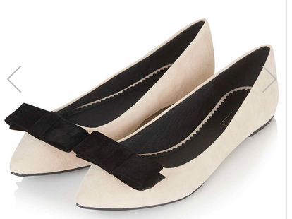 Topshop pointed  bow flats