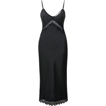 Carine Silk Camisole Dress in Black 