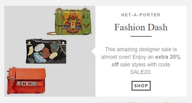 extra 20% off sale items at Net-a-Porter.