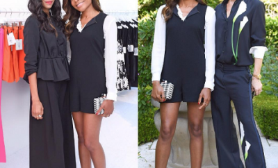 Naomi Harris poses at the launch party for Victoria Beckham for Target.