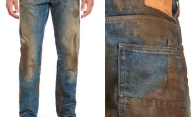 mud stained Barracuda Straight Leg Jeans luxury jeans