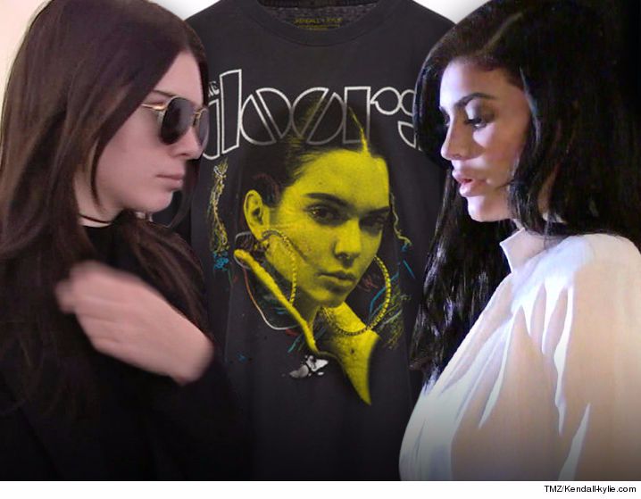 The Kendall and Kylie Jenner T-shirt featuring The Doors.