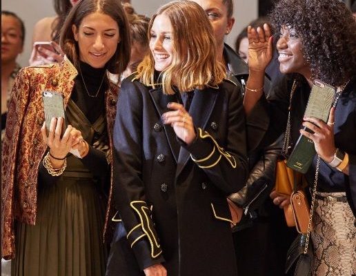 Olivia Palermo meets fans in Banana Republic coat today at Banana Republic presentation today at