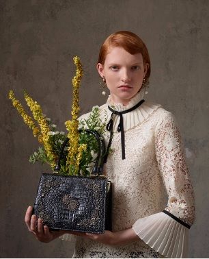  ivory white lace top with tie collar Erdem x H&M 