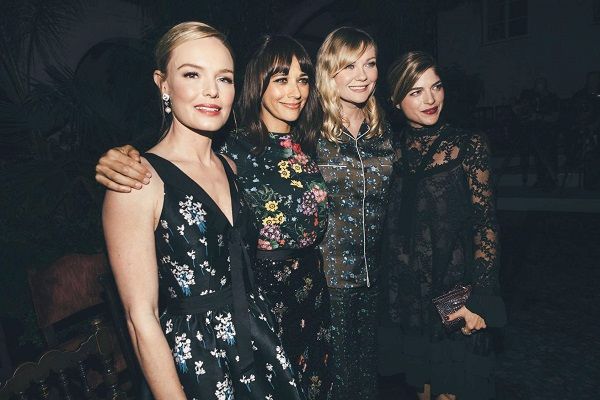 Celebrities Kate Bosworth, Rashida Jones, Kirsten Dunst and Selma Blair model Erdem for H&M at the Los Angeles Launch Party.