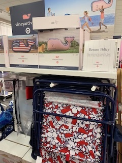Vineyard Vines Hibiscus Whale chair print for Target