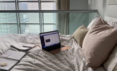 Quarantine Life in bed with computer