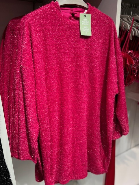 H& M Pink Holiday Sweater Dress with Sparkles