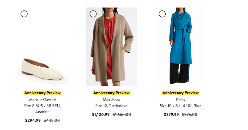 Anniversary Sale Wish list 1--Luxury Label Shows & Coats